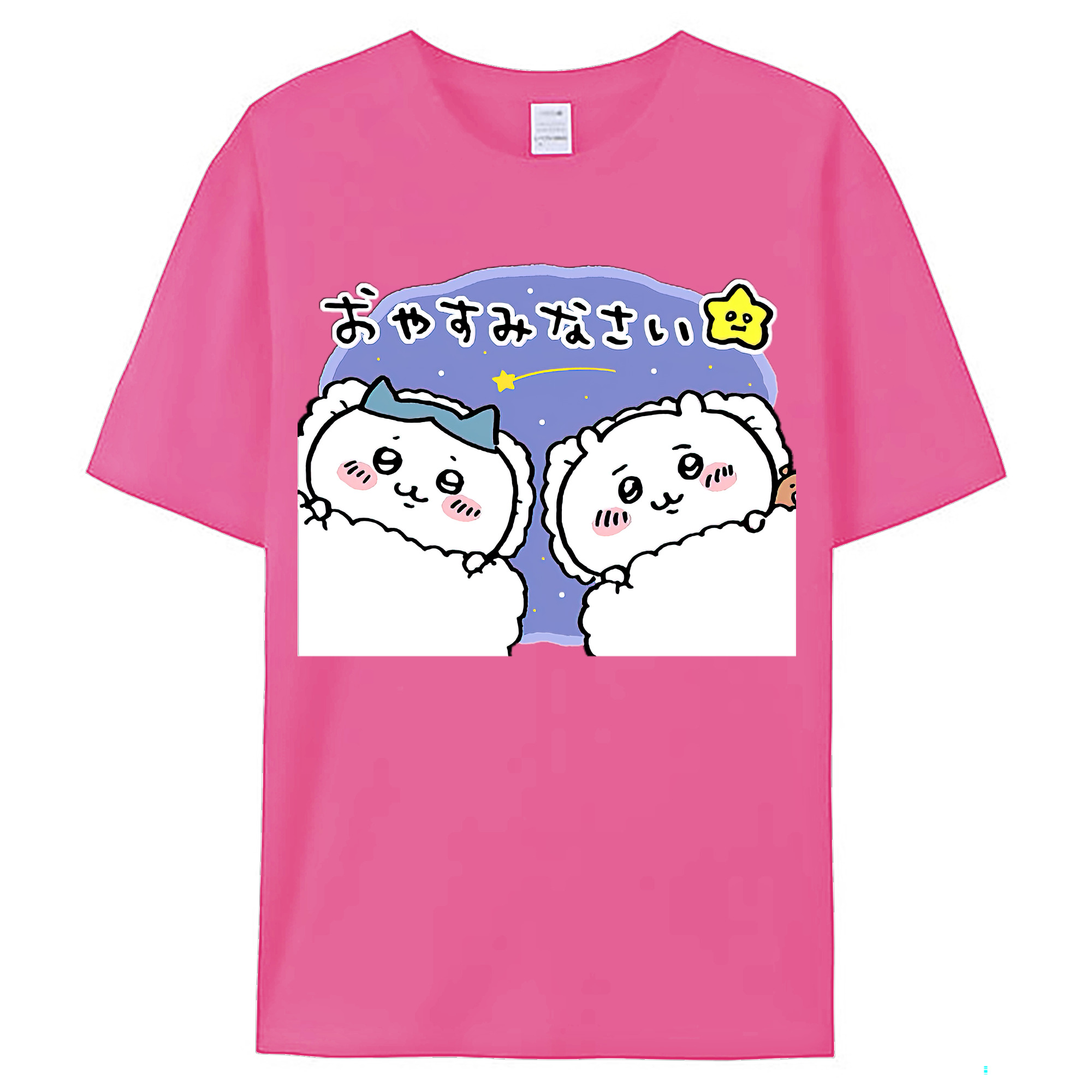 （画像用） ちいかわ ハチワレ Chii-kawa hachiware レディースカジュアルプリントTシャツ（綿100％）
